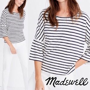 Madewell Striped Top with Bell Sleeves